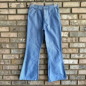Vintage Y2K Sideout Girl's Size 14 Women’s Size 26x28 Blue Disco Flare Pants